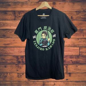 Tanjiro Kamado DEMON SLAYER Black T-Shirt Large